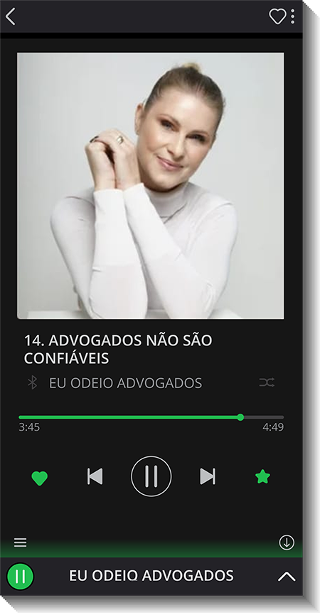 Player do Spotify com trecho do audiobook